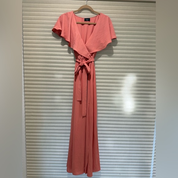 Vici Dresses & Skirts - Vici Coral Wrap Maxi Dress with Tie Waist